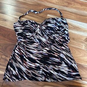 Badgley Mischka abstract tankini top. Size 8